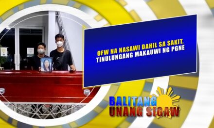OFW na nasawi dahil sa sakit, tinulungang makauwi ng PGNE