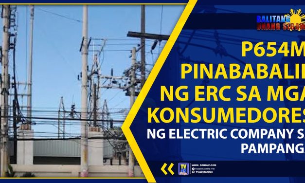 P654M, PINABABALIK NG ERC SA MGA KONSUMEDORES NG ELECTRIC COMPANY SA PAMPANGA