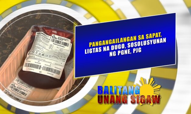PANGANGAILANGAN SA SAPAT, LIGTAS NA DUGO, SOSOLUSYUNAN NG PGNE, PJG